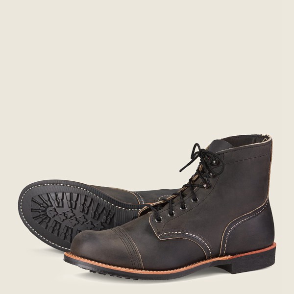 Red Wing Heritage Bot Erkek - Iron Ranger - 6-Inch Rough & Tough Deri - Koyu Gri - 21OWDICUM